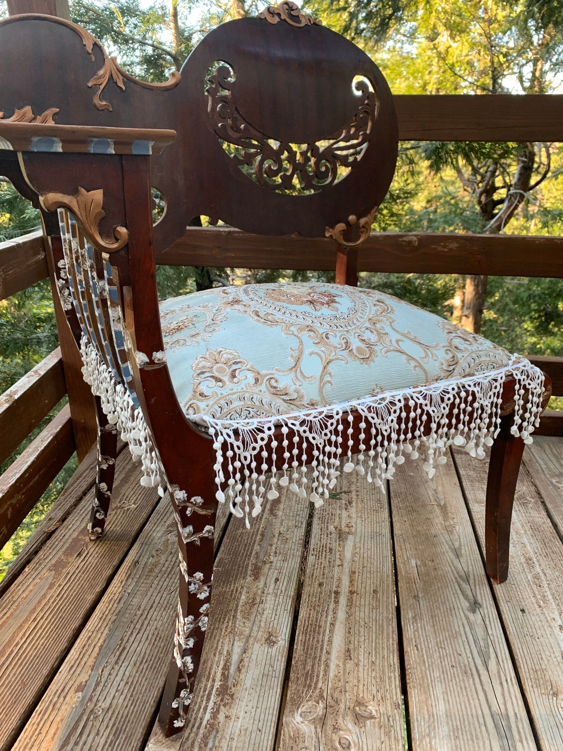 Vanity Chair vintage Revamped . Custom Order Hand Painted. Etsy