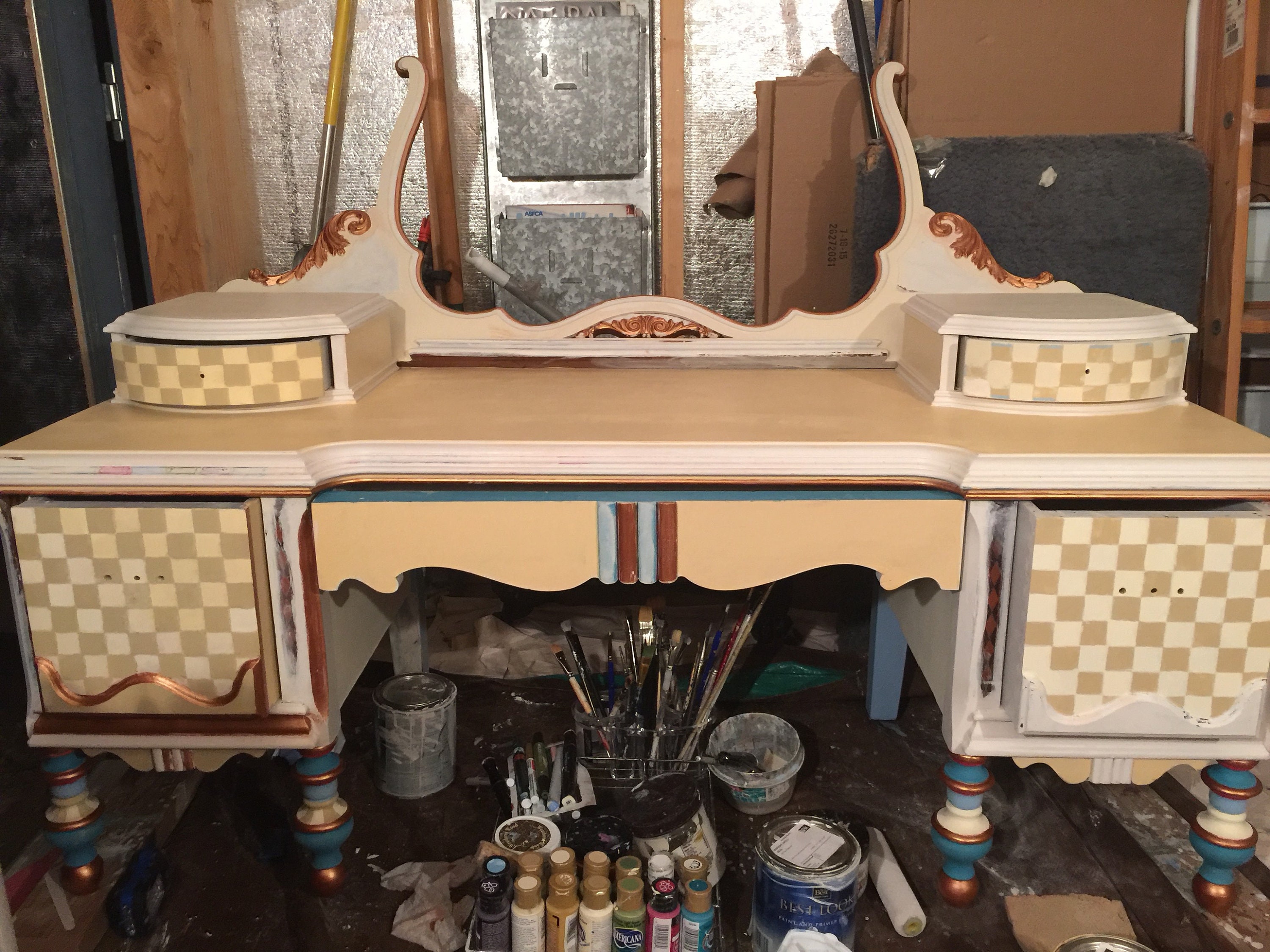 Vintage Vanities chest of Drawers . Whimsical romantic Etsy