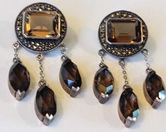 Orecchini Lunghi In Argento Con Cristalli, Marcasite E Pirite – Catena Unica, Gioielli Da Sposa In Stile Boho-gotico, Regalo Fatto A Mano Per Lei - Italia - Foto 7