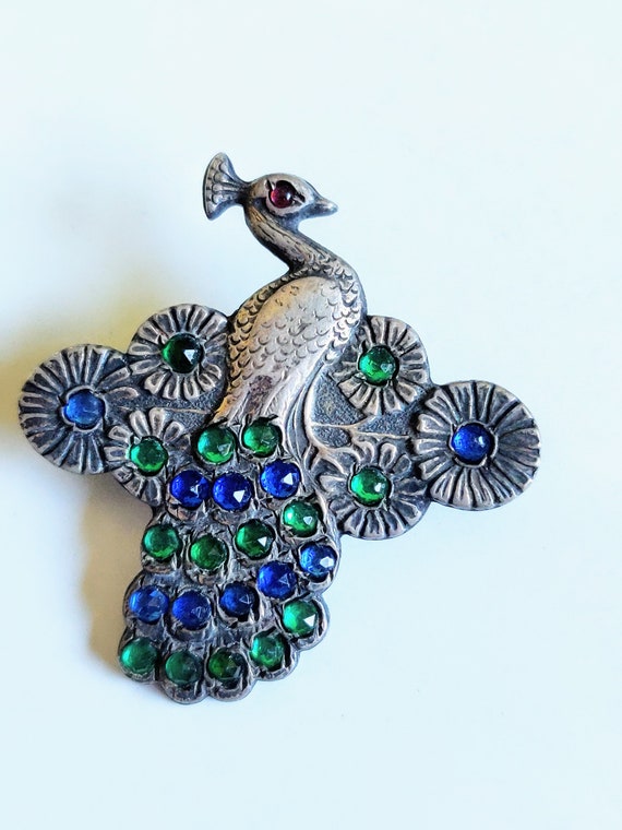 Antique Peacock Pin/Brooch ~Antique Jewelry~Vinta… - image 9