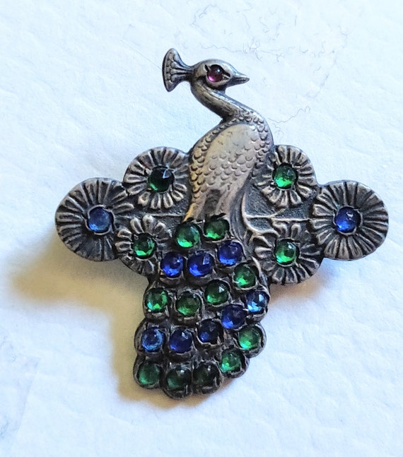 Antique Peacock Pin/Brooch ~Antique Jewelry~Vinta… - image 3