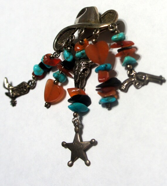 Vintage tibetan turquoise carnelian onyx ~ Sherif… - image 3