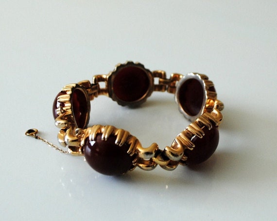 Vintage Early "Reja" Sign Carnelian Gold Plated Ch