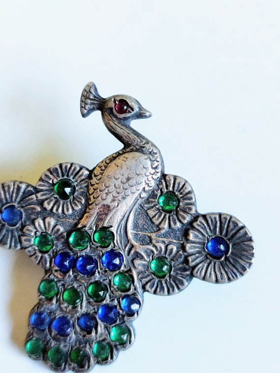 Antique Peacock Pin/Brooch ~Antique Jewelry~Vinta… - image 4