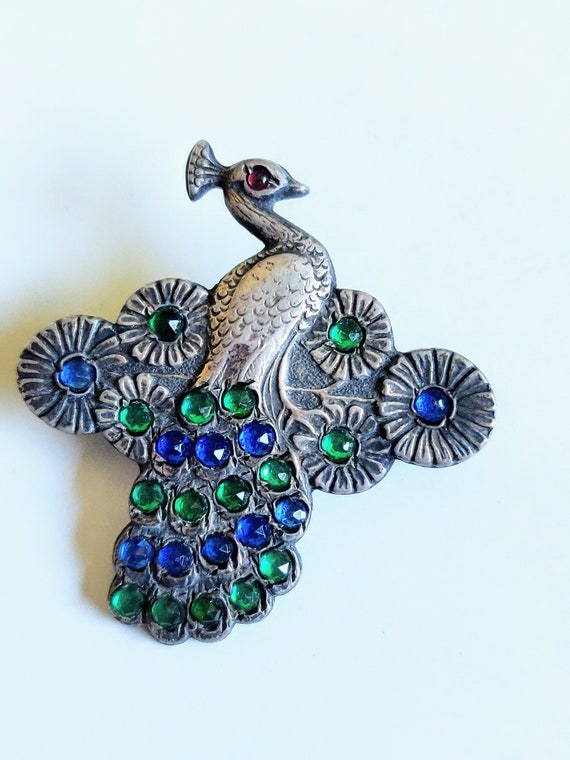 Antique Peacock Pin/Brooch ~Antique Jewelry~Vinta… - image 2