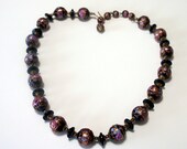 Antique Art Deco Authentic Signed quot MADE ITALY quot Venetian Wedding Cake Glass Bead Necklace