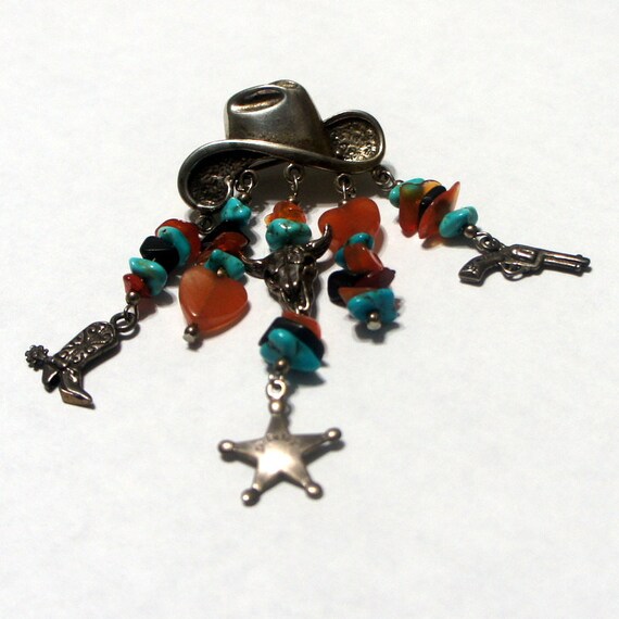 Vintage tibetan turquoise carnelian onyx ~ Sherif… - image 1