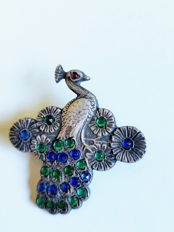 Antique Peacock Pin/Brooch ~Antique Jewelry~Vinta… - image 1