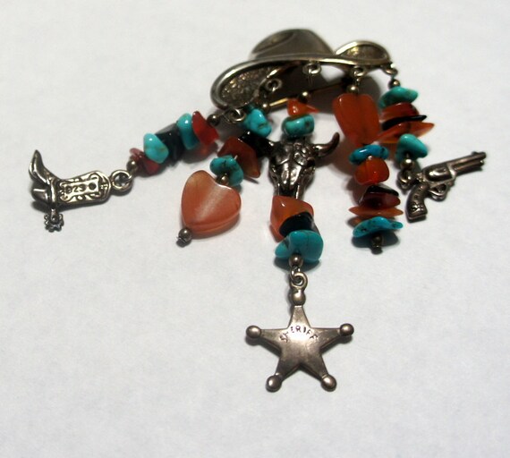 Vintage tibetan turquoise carnelian onyx ~ Sherif… - image 4