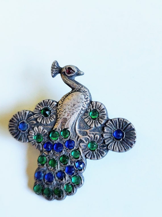 Antique Peacock Pin/Brooch ~Antique Jewelry~Vinta… - image 8