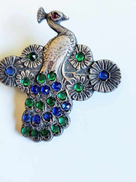 Antique Peacock Pin/Brooch ~Antique Jewelry~Vinta… - image 5