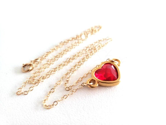 Crystal Heart Necklace Swarovski Red - Swarovski Red Crystal Heart Pendant Crystal Heart Necklace Swarovski Red - Swarovski Red Crystal Heart Pendant