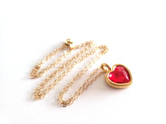 Crystal Heart Necklace Swarovski Red - Swarovski Red Crystal Heart Pendant Crystal Heart Necklace Swarovski Red - Swarovski Red Crystal Heart Pendant