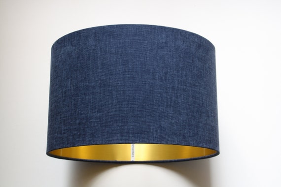 navy blue and gold lampshade