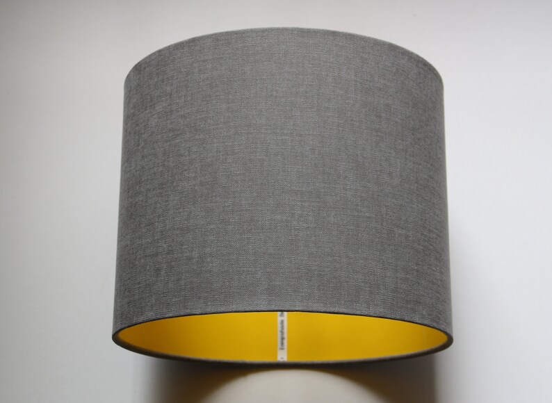 Lampshade Grey And Yellow Drum Ceiling Table Lamp Image 0