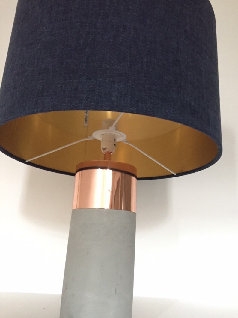 Navy Blue & Brushed Gold Lining Drum Lampshade Ceiling Etsy Australia