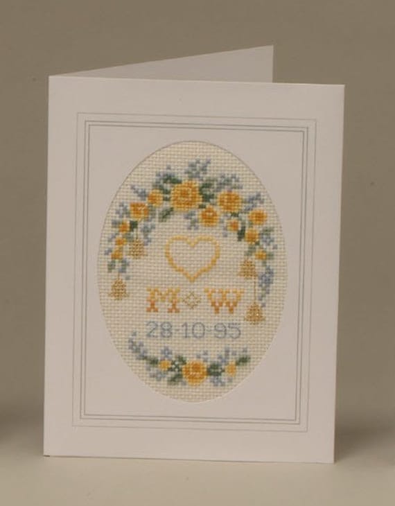 Cd 567 Golden Wedding Anniversary Wedding Roses Cross Stitch Etsy