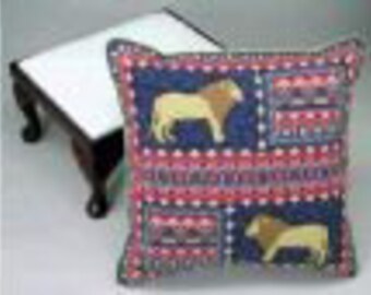 Lions Wandteppich Kissen oder Hocker Design - Leinwand und Wolle Pack