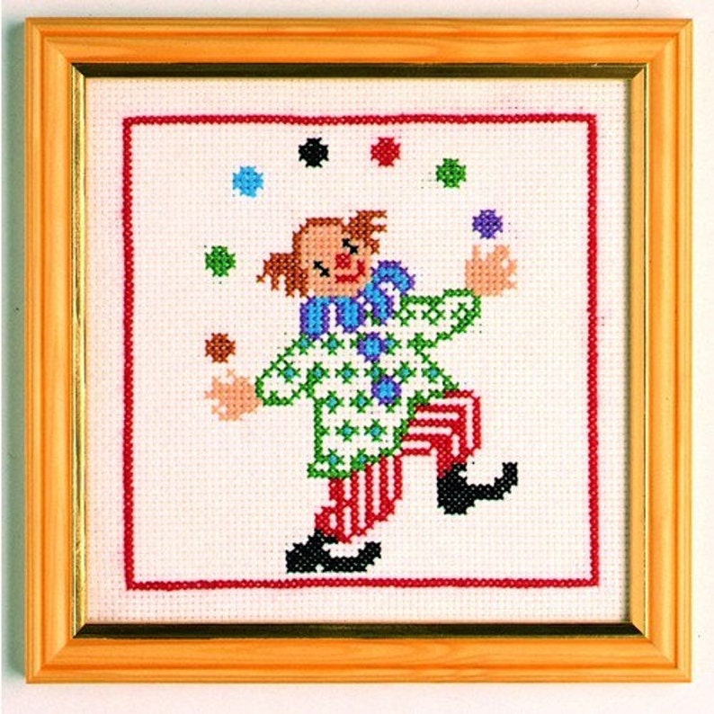 CSC 469 Juggling Clown Cross Stitch Starter Kit for Children Etsy