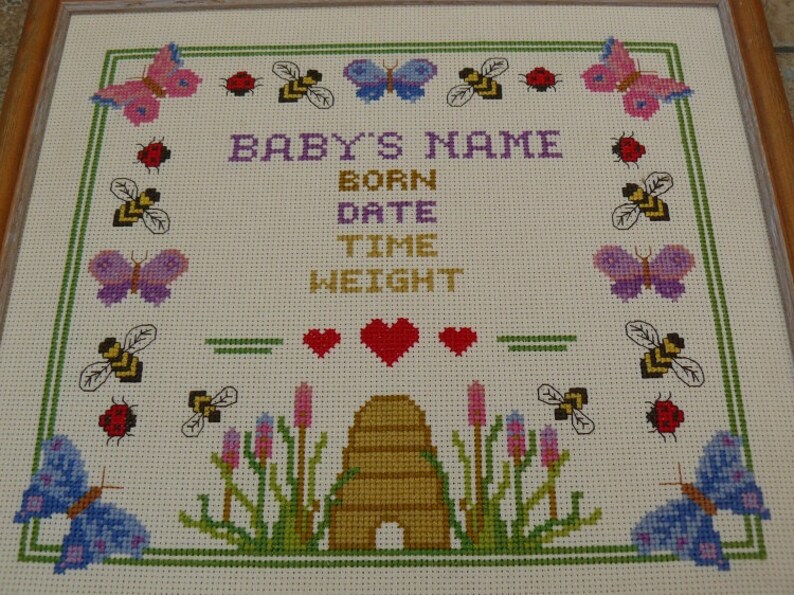 CSM 551 Honey Bee Birth Sampler Counted Cross Stitch Kit Etsy