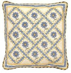 TP 001C Blue Daisy Tapestry Cushion Needlepoint Kit CHARTED - Etsy