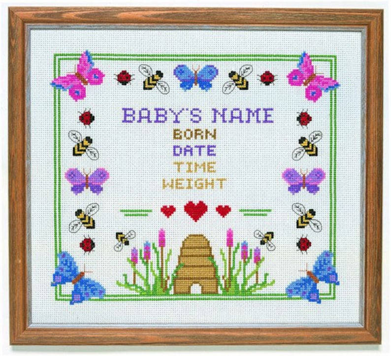 CSM 551 Honey Bee Birth Sampler Counted Cross Stitch Kit Etsy