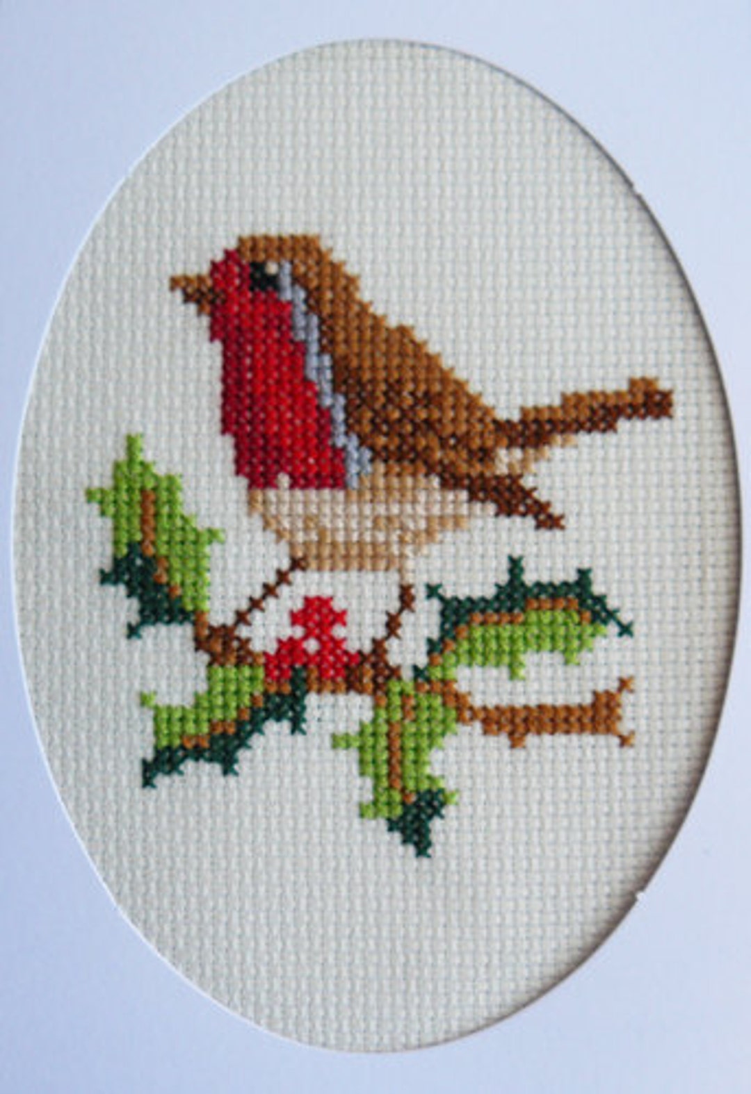 ロビンページ クリスマスオーダー クリスマスのロビンのクロスステッチパターン、冬の鳥の刺繍（PDF