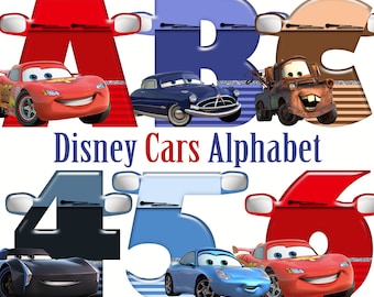Cars Alphabet | Instant Download | Digital Letters and Numbers | Printable Letters and Numbers | Cars Font Clipart | Cars