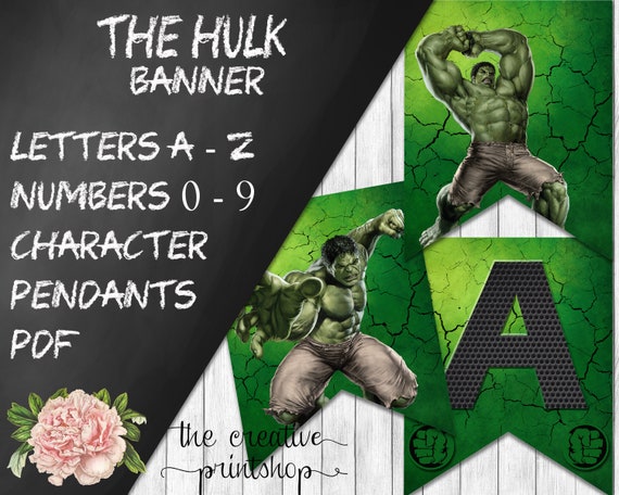 Incredible Hulk Birthday Party Theme Incredible Hulk Printable Banner Instant Download Superhero Banner Hulk Birthday Party Banner
