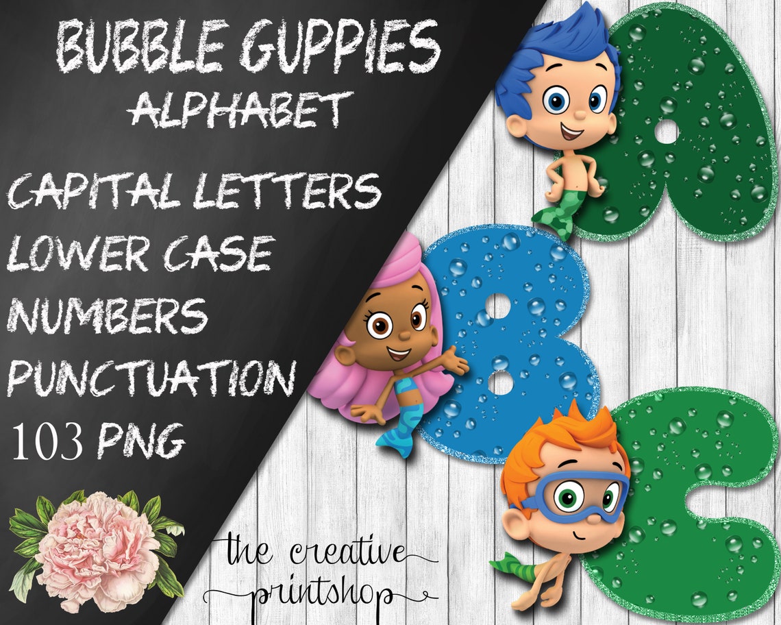 Bubble Guppies Alphabet Instant Download Digital Letters and | Etsy
