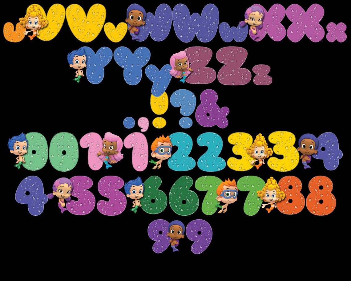 Bubble Guppies Alphabet Instant Download Digital Letters and | Etsy