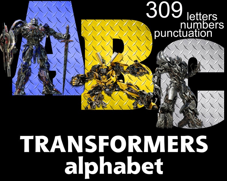 Transformers Alphabet Instant Download Digital Letters and Etsy