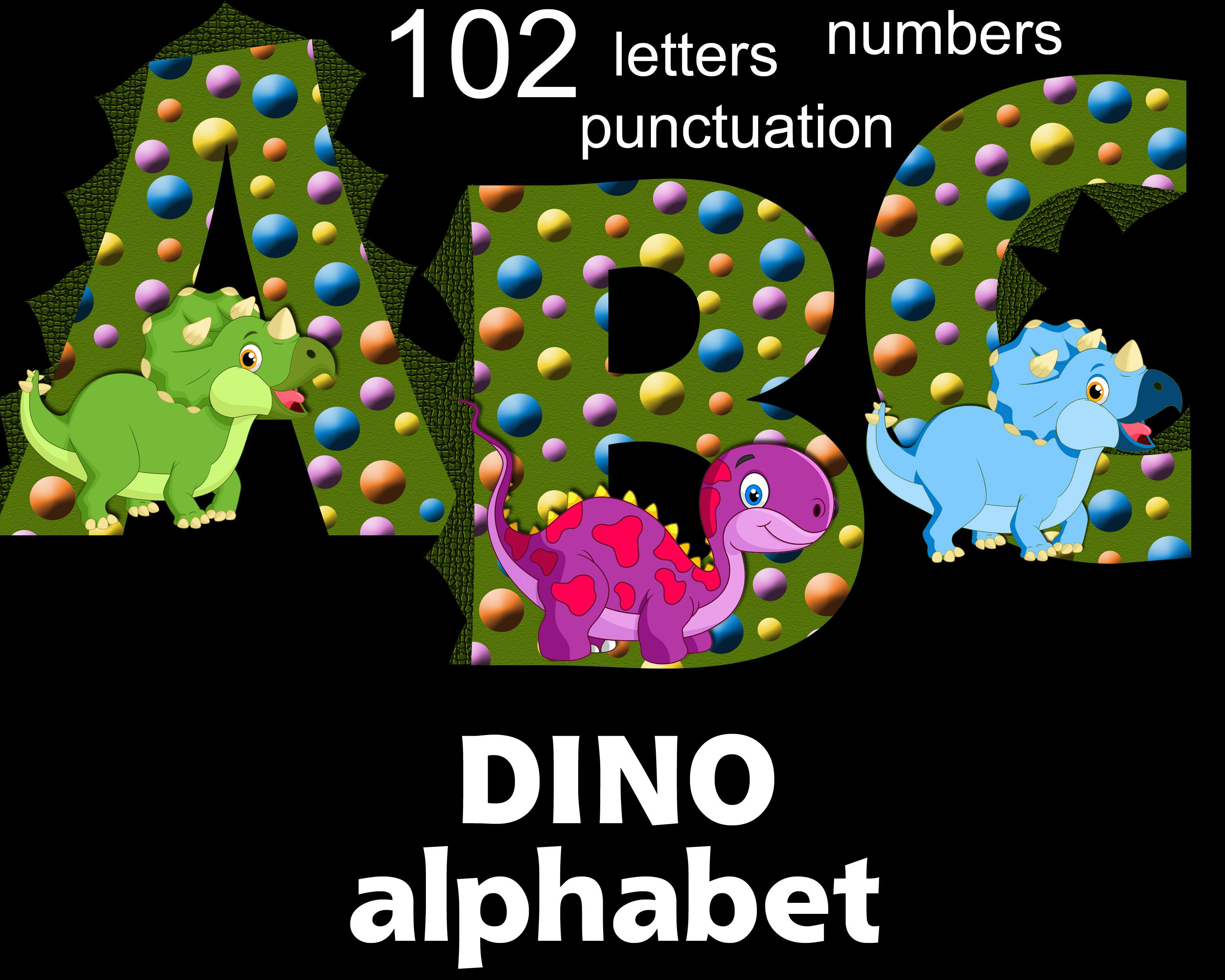 dinosaur alphabet instant download digital letters and etsy