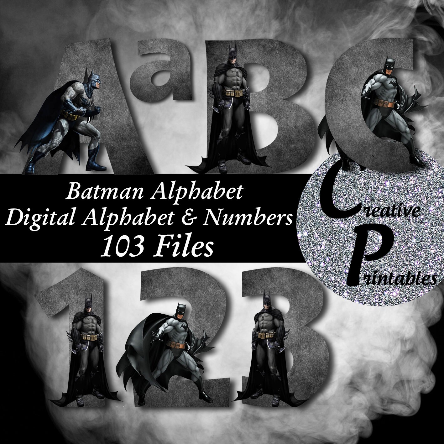 batman alphabet instant download digital letters and etsy