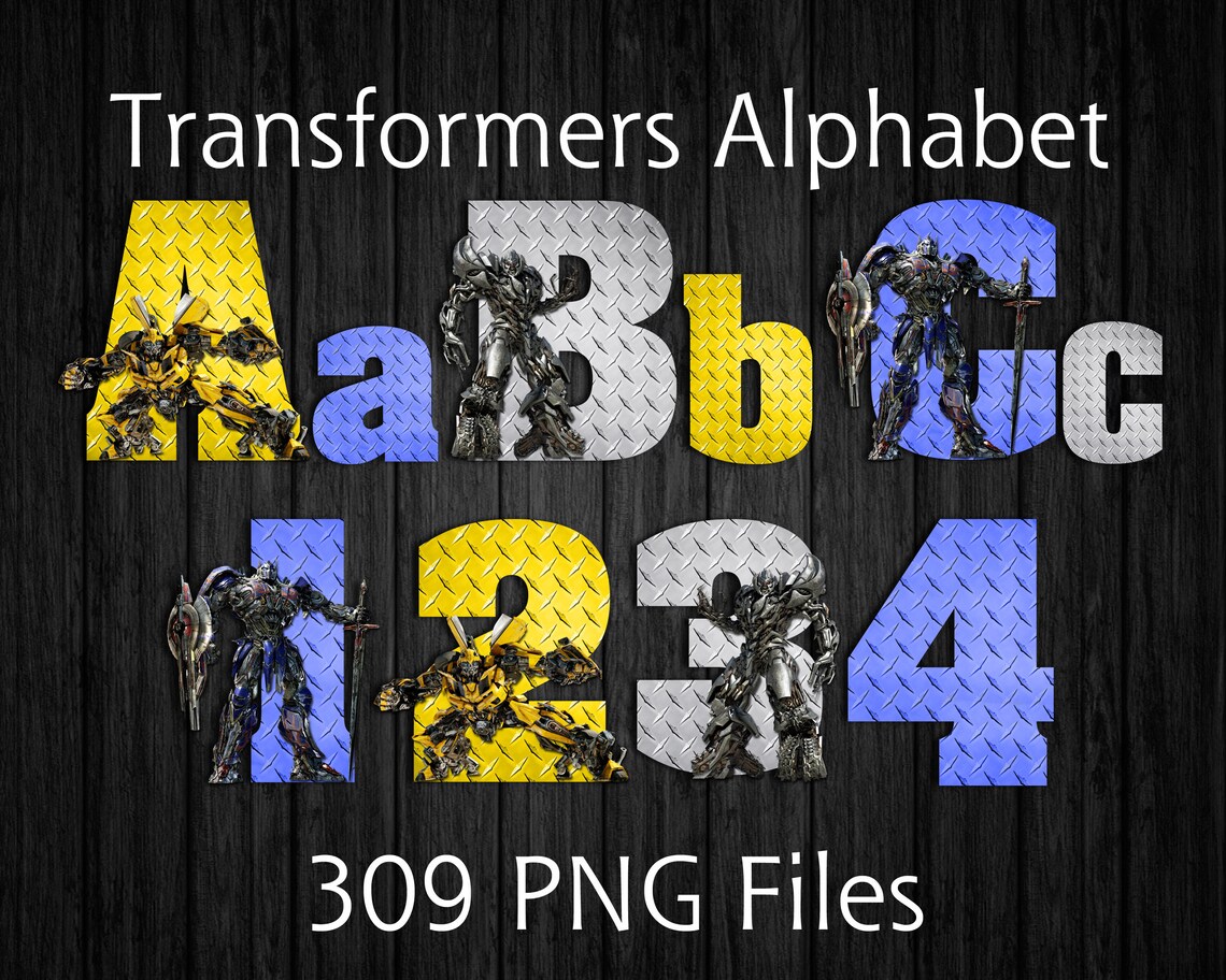 Transformers Alphabet Instant Download Digital Letters and | Etsy