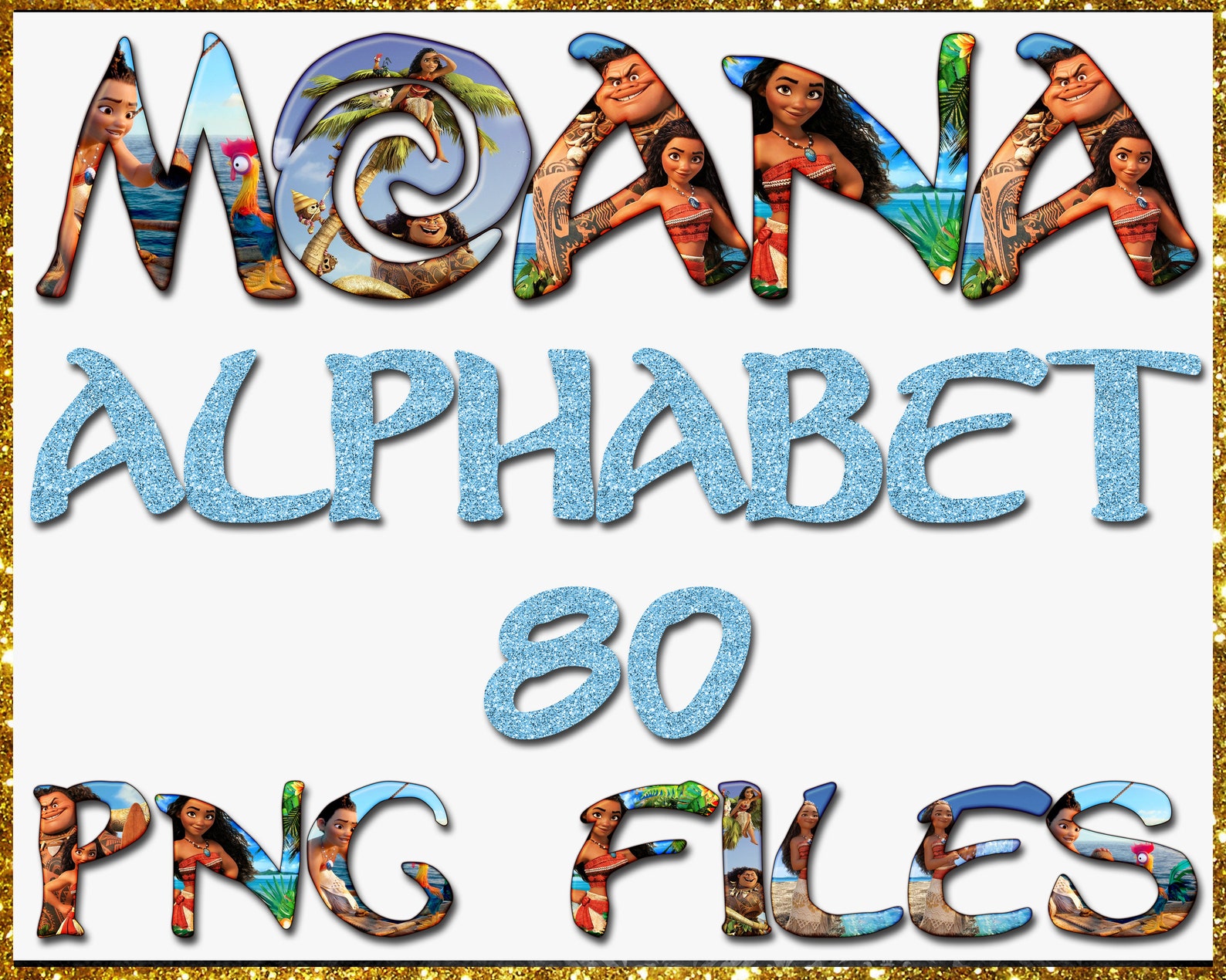 Moana Alphabet Instant Download Digital Letters and | Etsy
