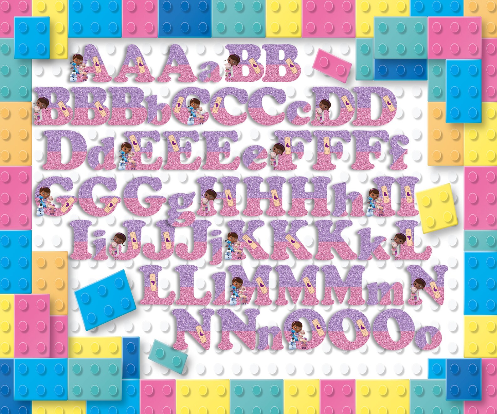 Doc McStuffins Alphabet Font Clipart Doc McStuffins Letters Etsy