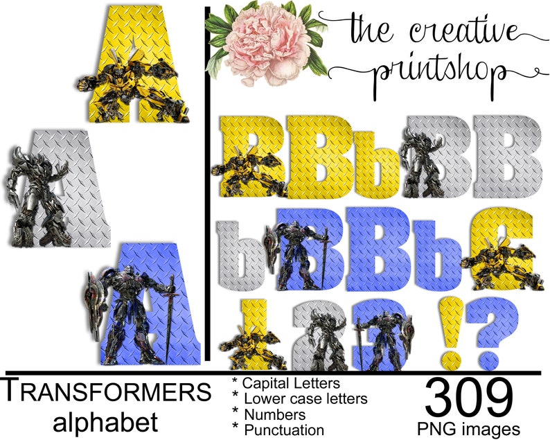 Transformers Alphabet Transformers Clipart Transformers | Etsy