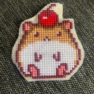 Little chubby hamster cross stitch magnet