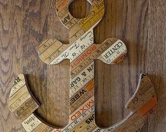 Yardstick Anchor Made From Vintage Yardsticks