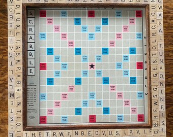 Vintage Scrabble Game Framed w/Scrabble Tiles