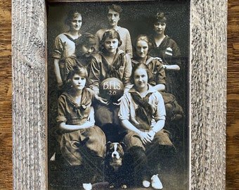 1920 Girl's Basketball Team in Barnwood Style Frame