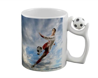 Personalised Football Handle or Smiley Face Mug / Photo Mug