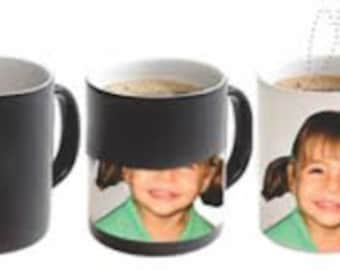 Personalised Heat Changing Mug / Photo Mug - Image revealed when hot (black mask)