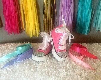 Ribbon Shoe Laces, Laces, Shoe ties, Decorative Shoe Laces, Ribbon Laces, Shoe Laces, Shoes, Converse, Baby Converse, Kids Converse