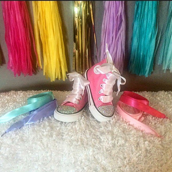 Ribbon Shoe Laces, Laces, Shoe ties, Decorative Shoe Laces, Ribbon Laces, Shoe Laces, Shoes, Converse, Baby Converse, Kids Converse