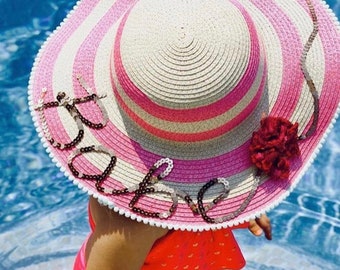 Customizable Floppy Bow Sun Hat: Please see item detais to complete.