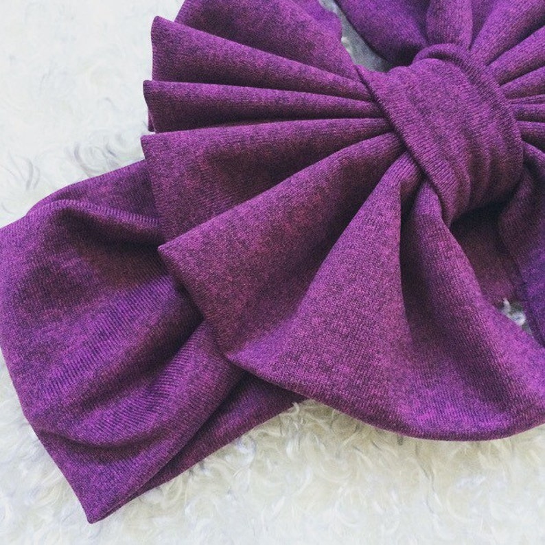 Petite Bow Turban Girl Bow Dark Heather Pink Floppy Bow Head Wrap Messy Bow Headband Knot Big Bow Baby Headband Baby Bow Clips