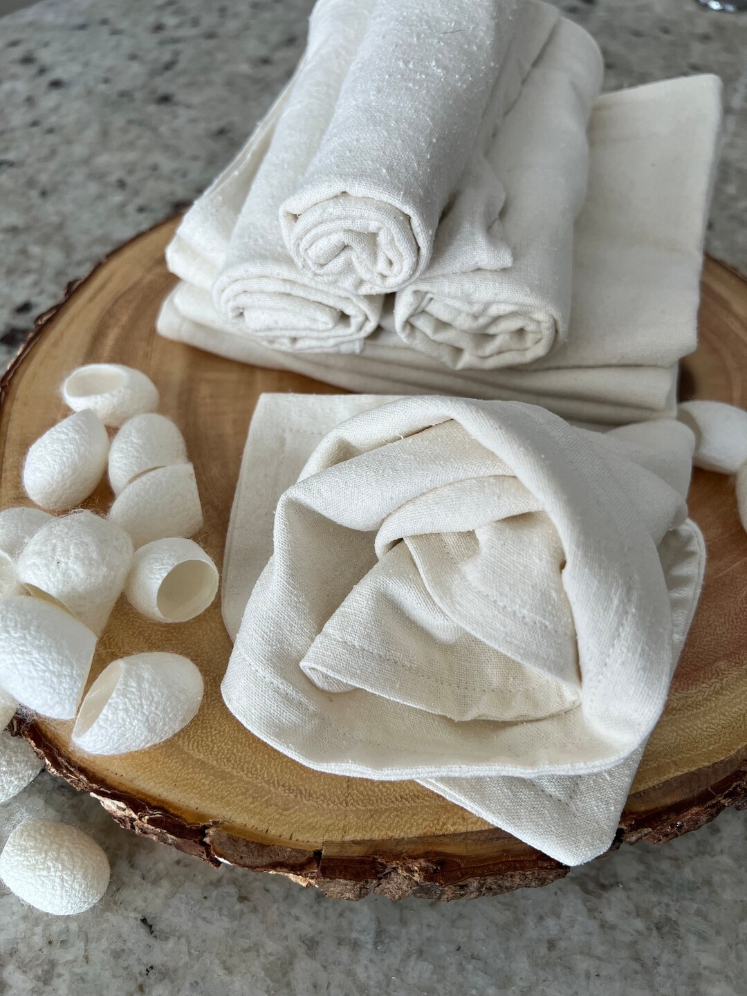 Raw Silk Face Towel, Silk Noil Face Towel, Silk Face Wash, Undyed Raw Silk Towel