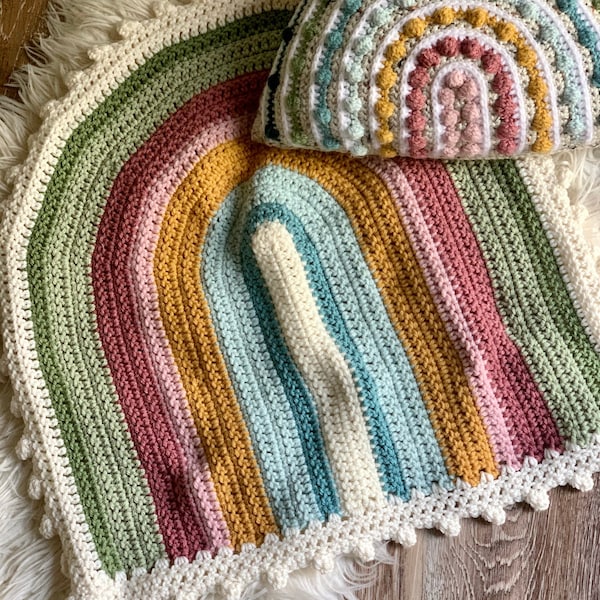 Crochet Rainbow Snuggle Blanket: Succulent Colors, Car Seat Lovey